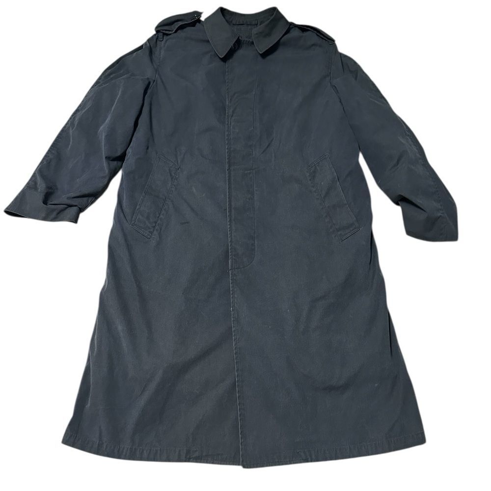 Vintage Men’s All Weather Coat Black Military Style Removable Liner 36R